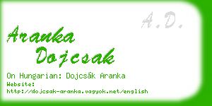 aranka dojcsak business card